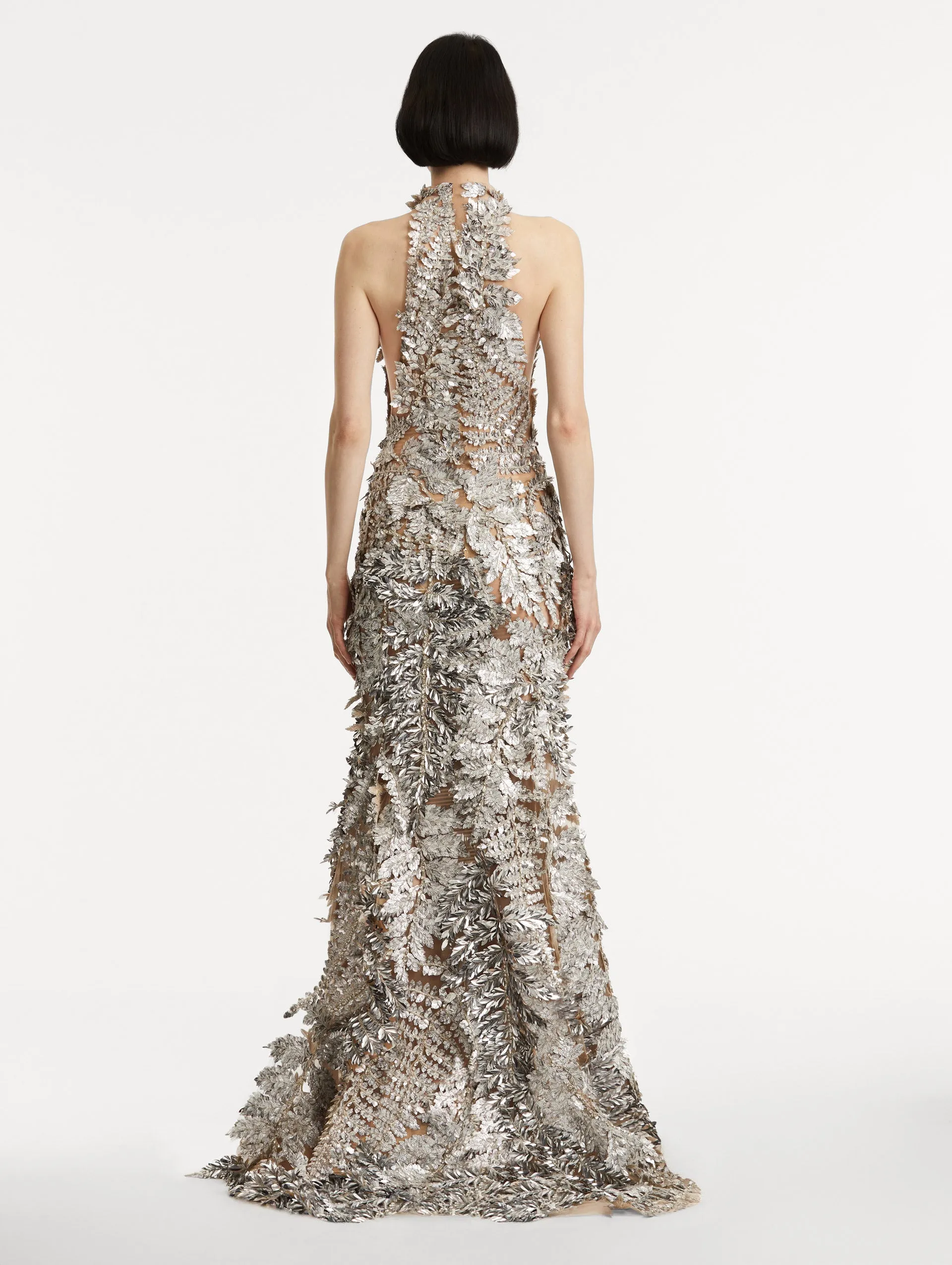 Fern Embroidered Mock-Neck Gown sold by Oscar de la Renta product image thumbnail 2