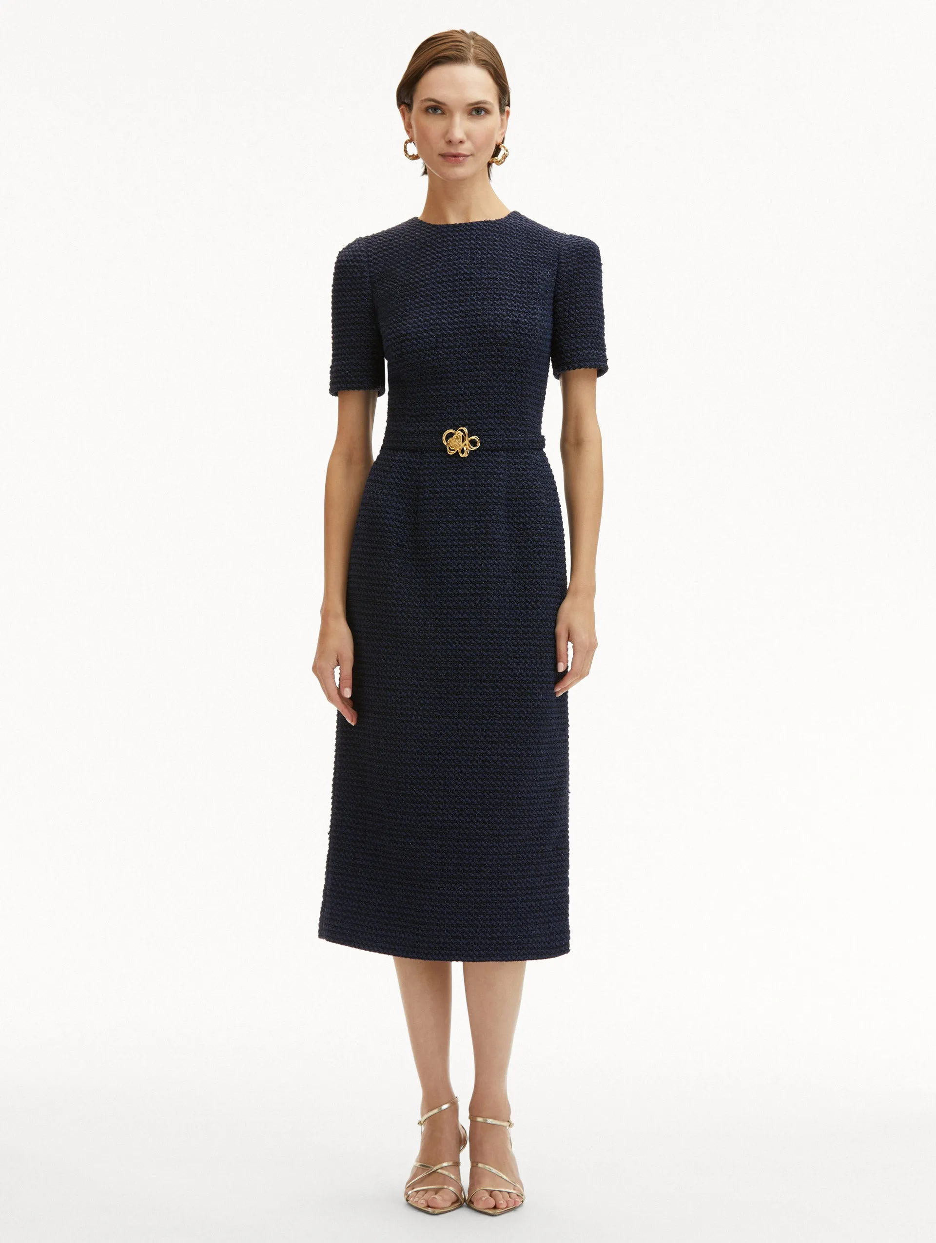 Lurex Check Tweed Pencil Dress sold by Oscar de la Renta product image thumbnail 2