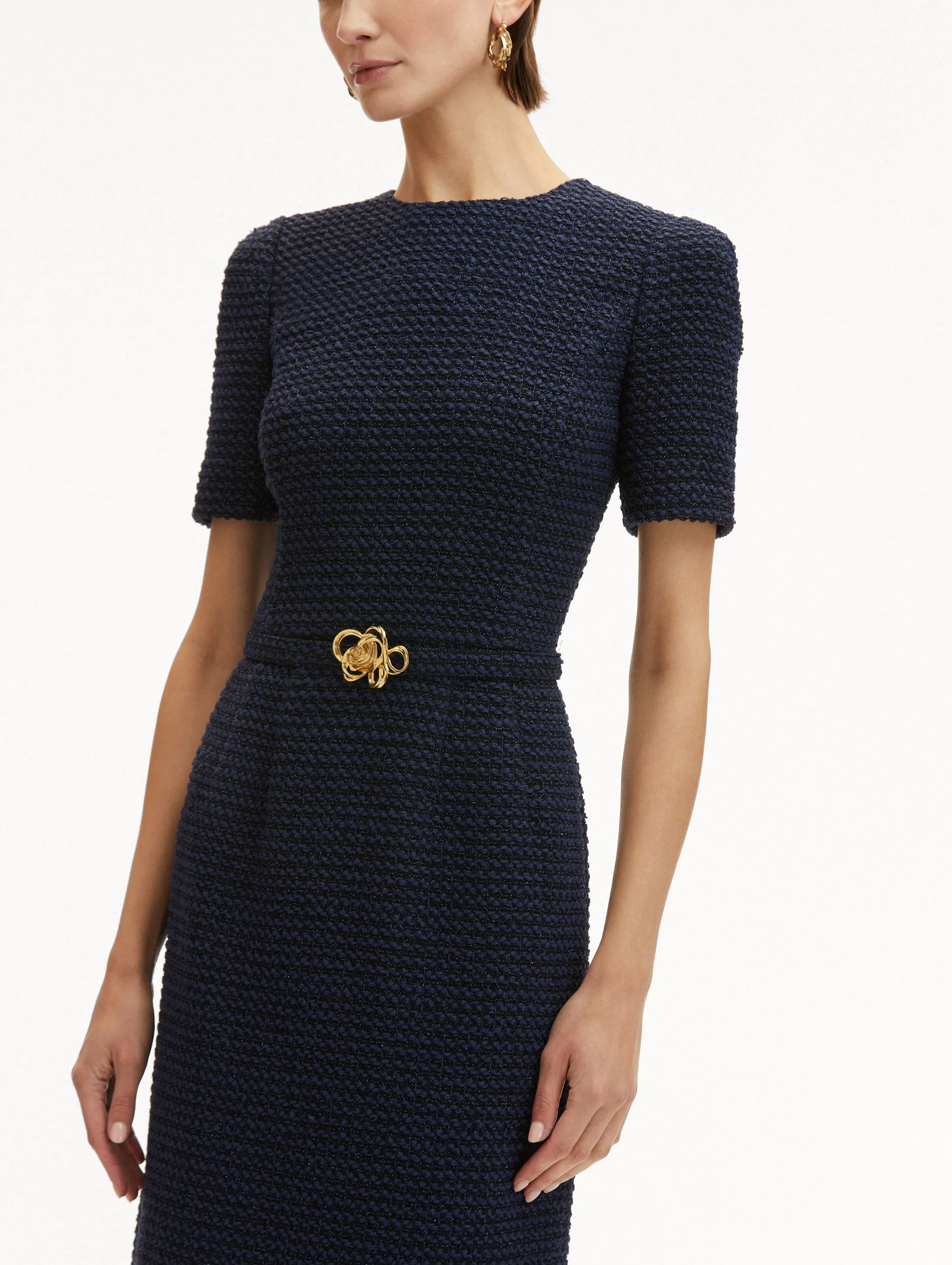 Lurex Check Tweed Pencil Dress sold by Oscar de la Renta product image thumbnail 5