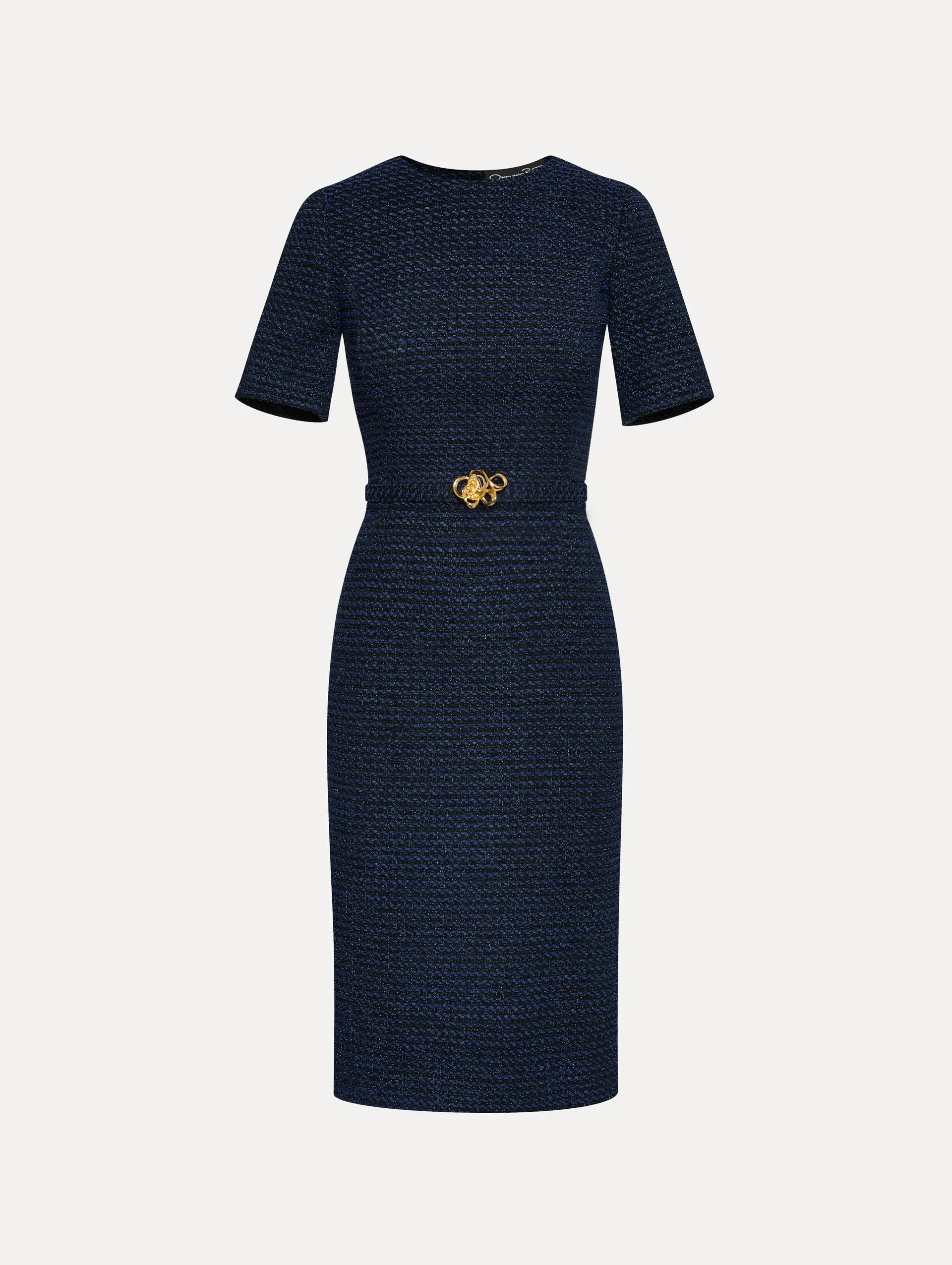 Lurex Check Tweed Pencil Dress sold by Oscar de la Renta