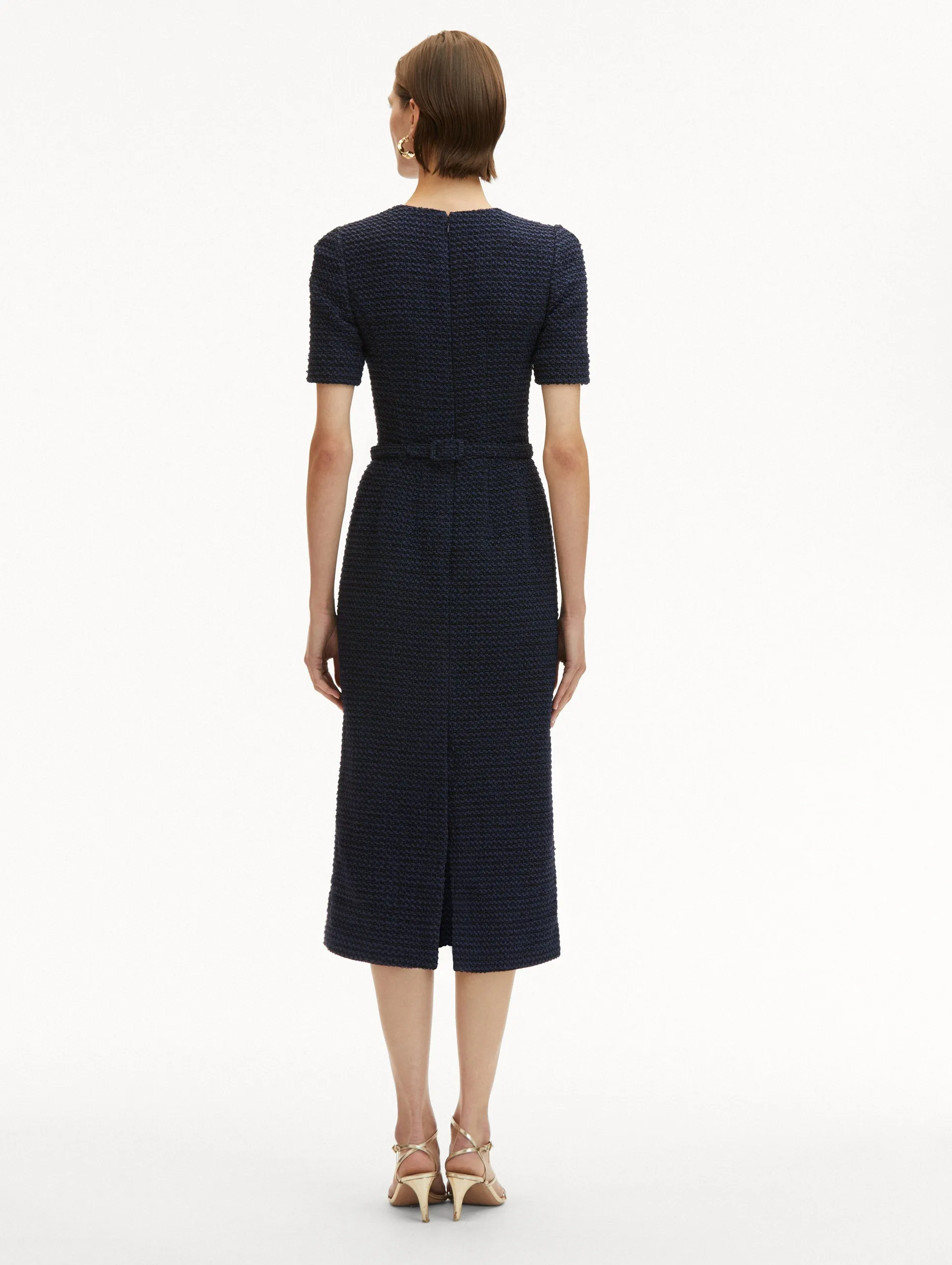 Lurex Check Tweed Pencil Dress sold by Oscar de la Renta product image thumbnail 3