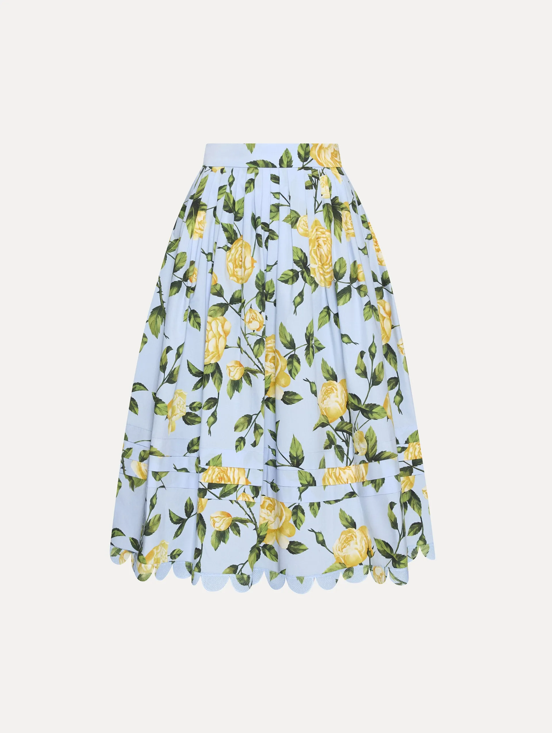 English Rose Cotton Poplin Skirt sold by Oscar de la Renta