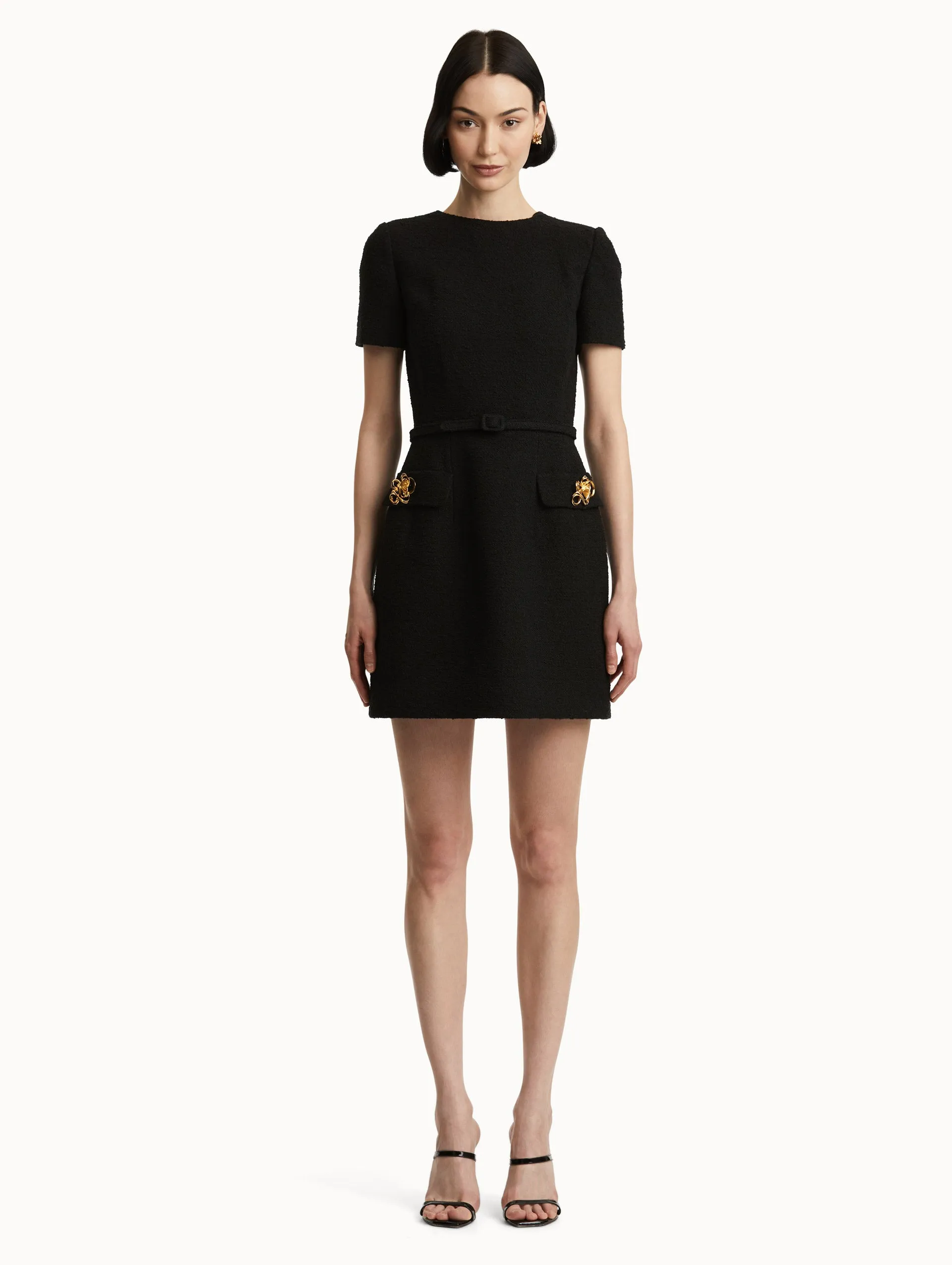 Abstract Rose Button Tweed Dress sold by Oscar de la Renta product image thumbnail 2