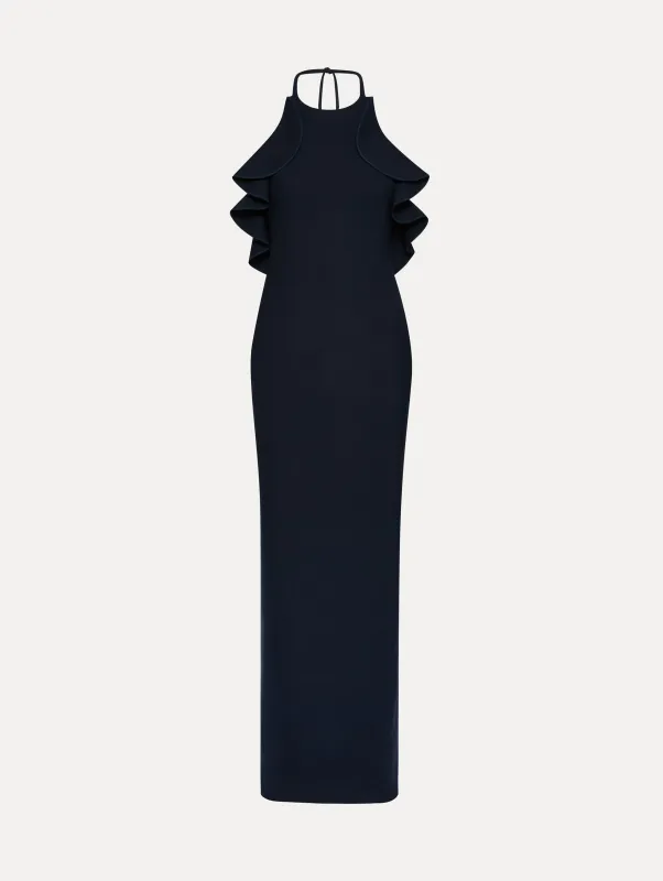 Ruffle-Detailed Column Gown made by Oscar de la Renta
