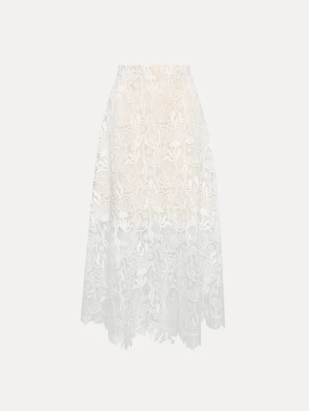 Bellflower Guipure Skirt sold by Oscar de la Renta