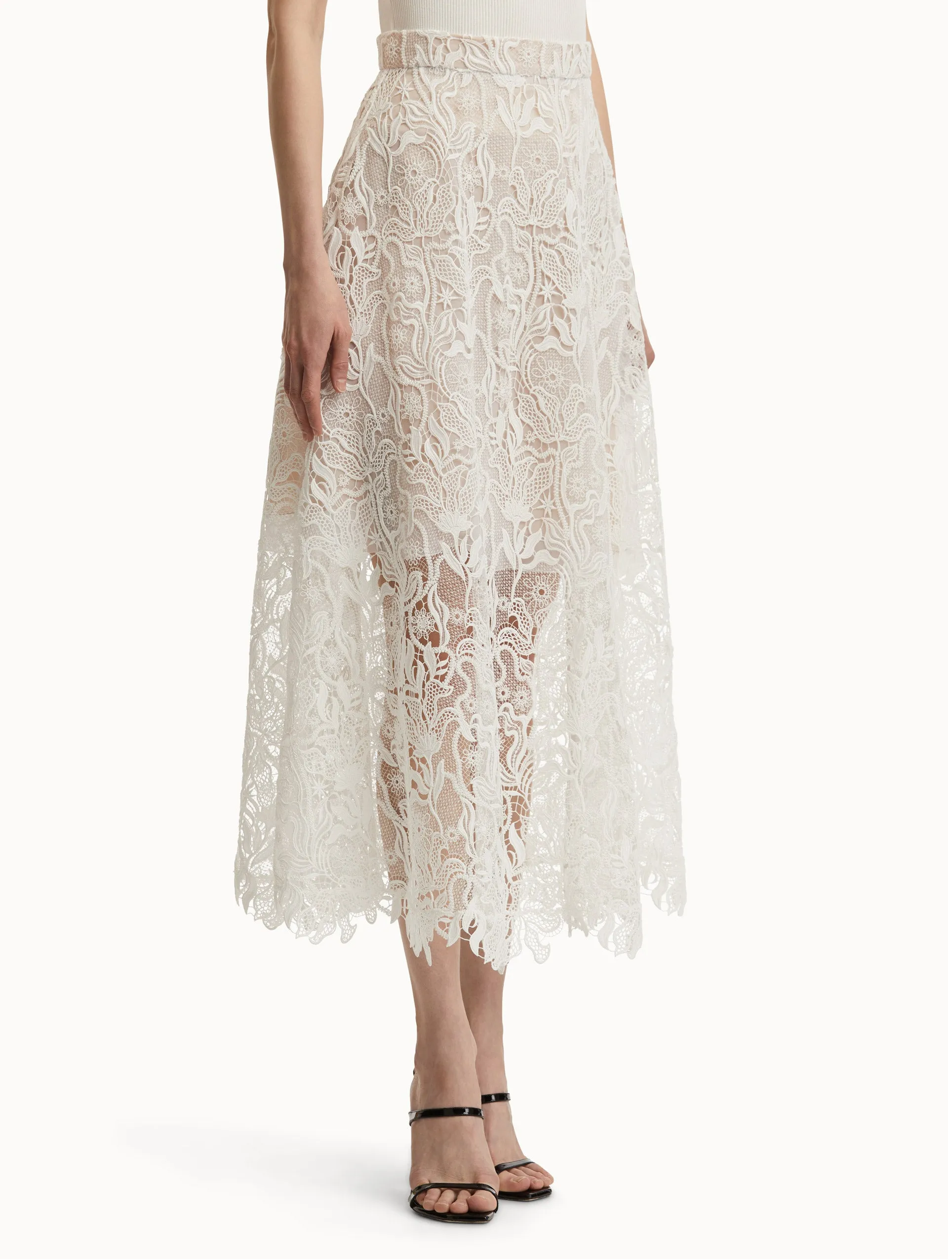 Bellflower Guipure Skirt sold by Oscar de la Renta product image thumbnail 5