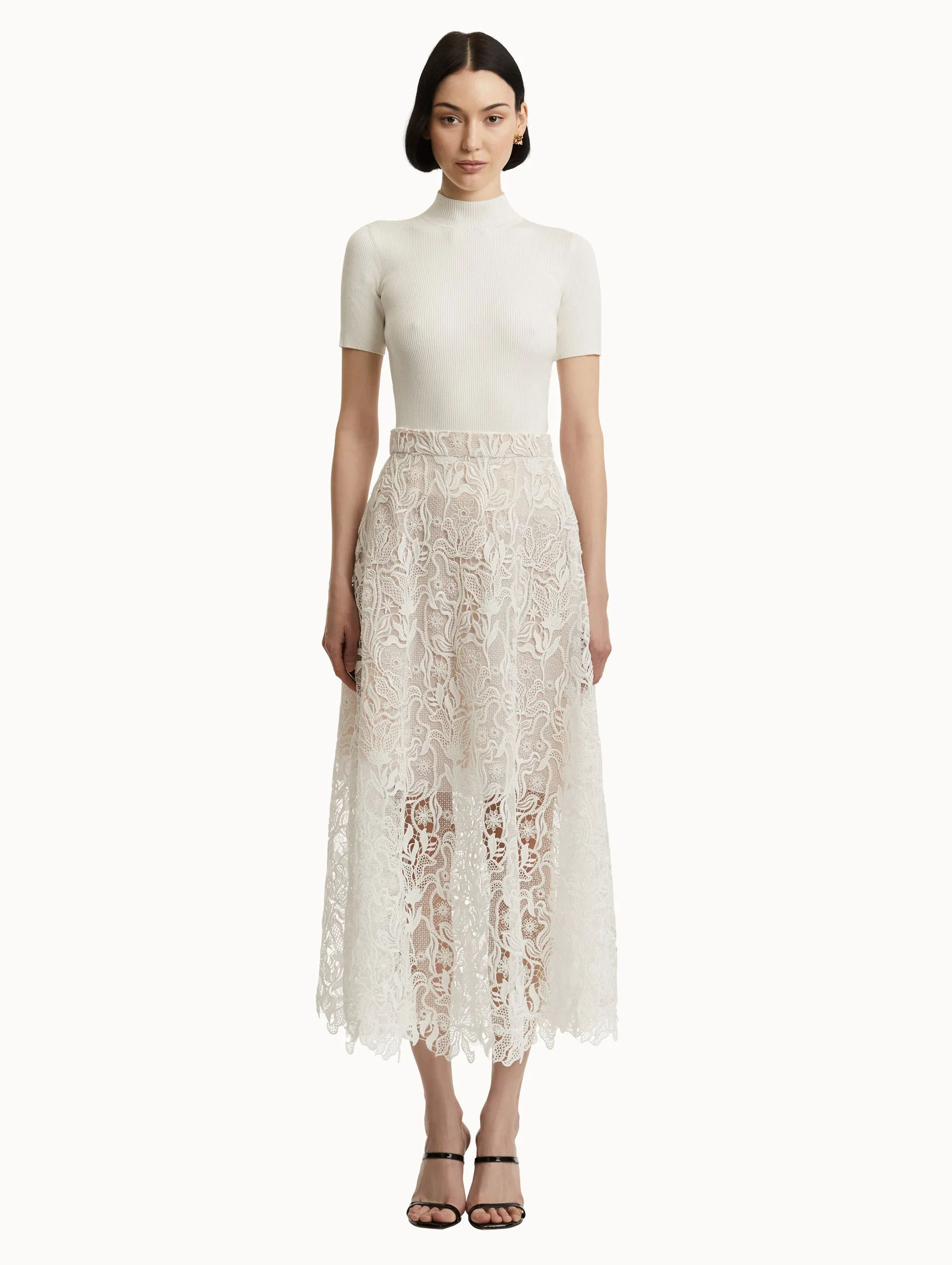 Bellflower Guipure Skirt sold by Oscar de la Renta product image thumbnail 2