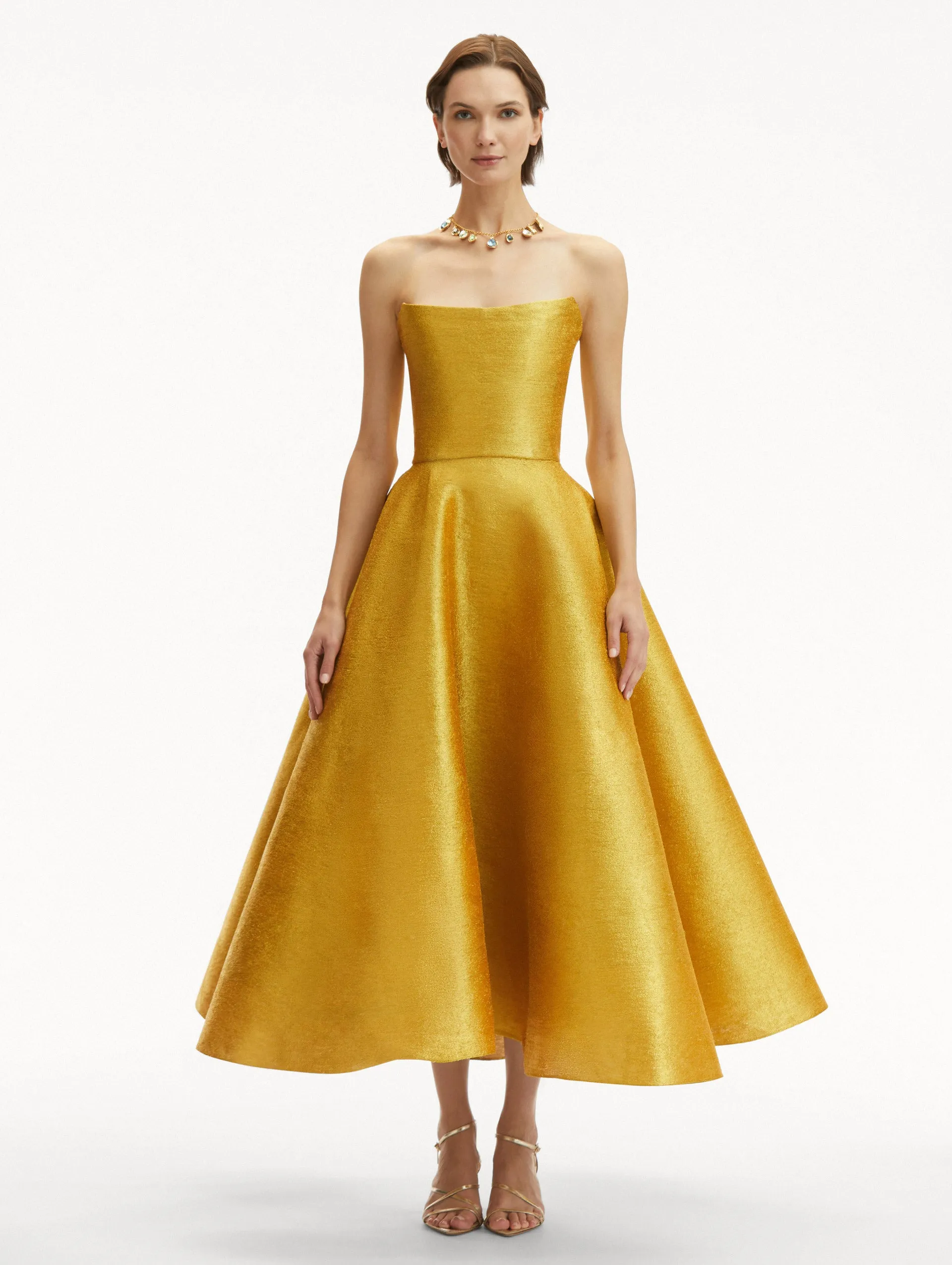 Metallic Threadwork Cocktail Dress sold by Oscar de la Renta product image thumbnail 2