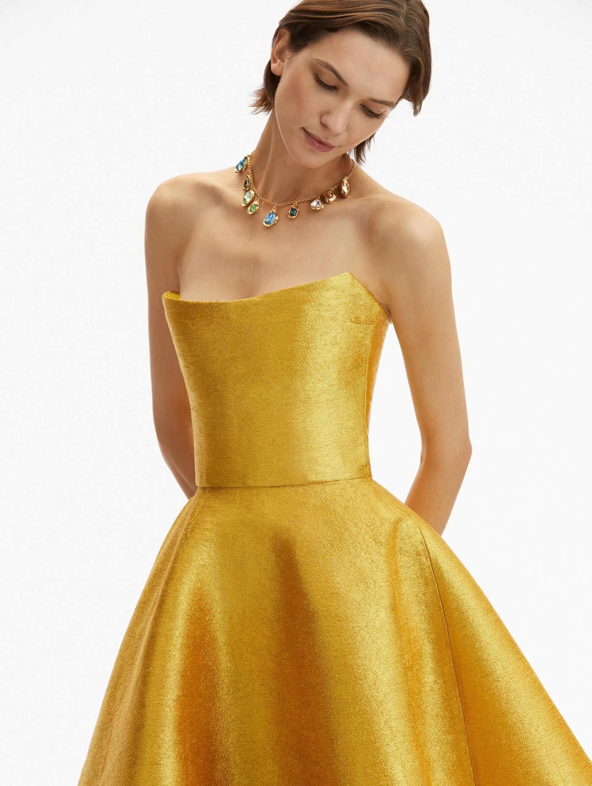 Metallic Threadwork Cocktail Dress sold by Oscar de la Renta product image thumbnail 5