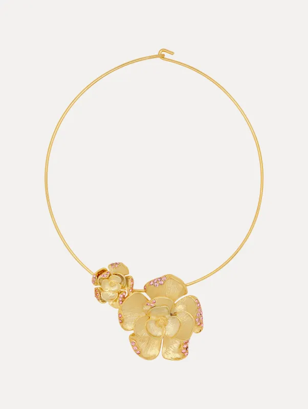 Pavé Rose Pendant Choker sold by Oscar de la Renta