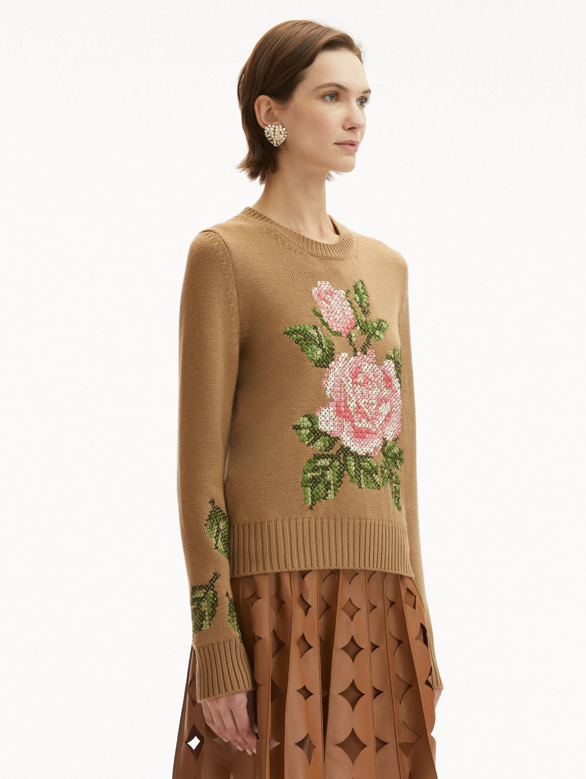 English Rose Cross Stich Pullover sold by Oscar de la Renta product image thumbnail 5