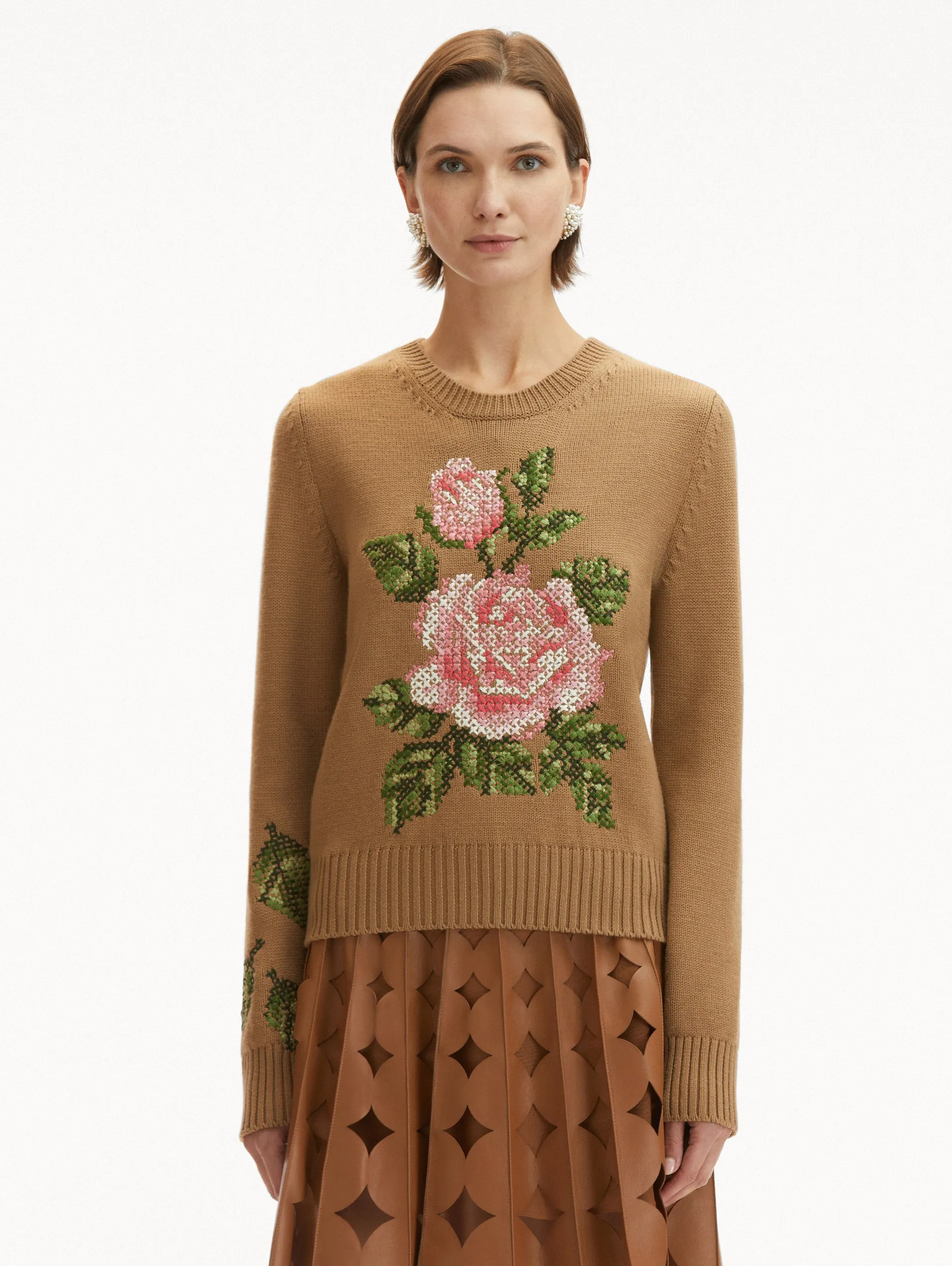 English Rose Cross Stich Pullover sold by Oscar de la Renta product image thumbnail 2