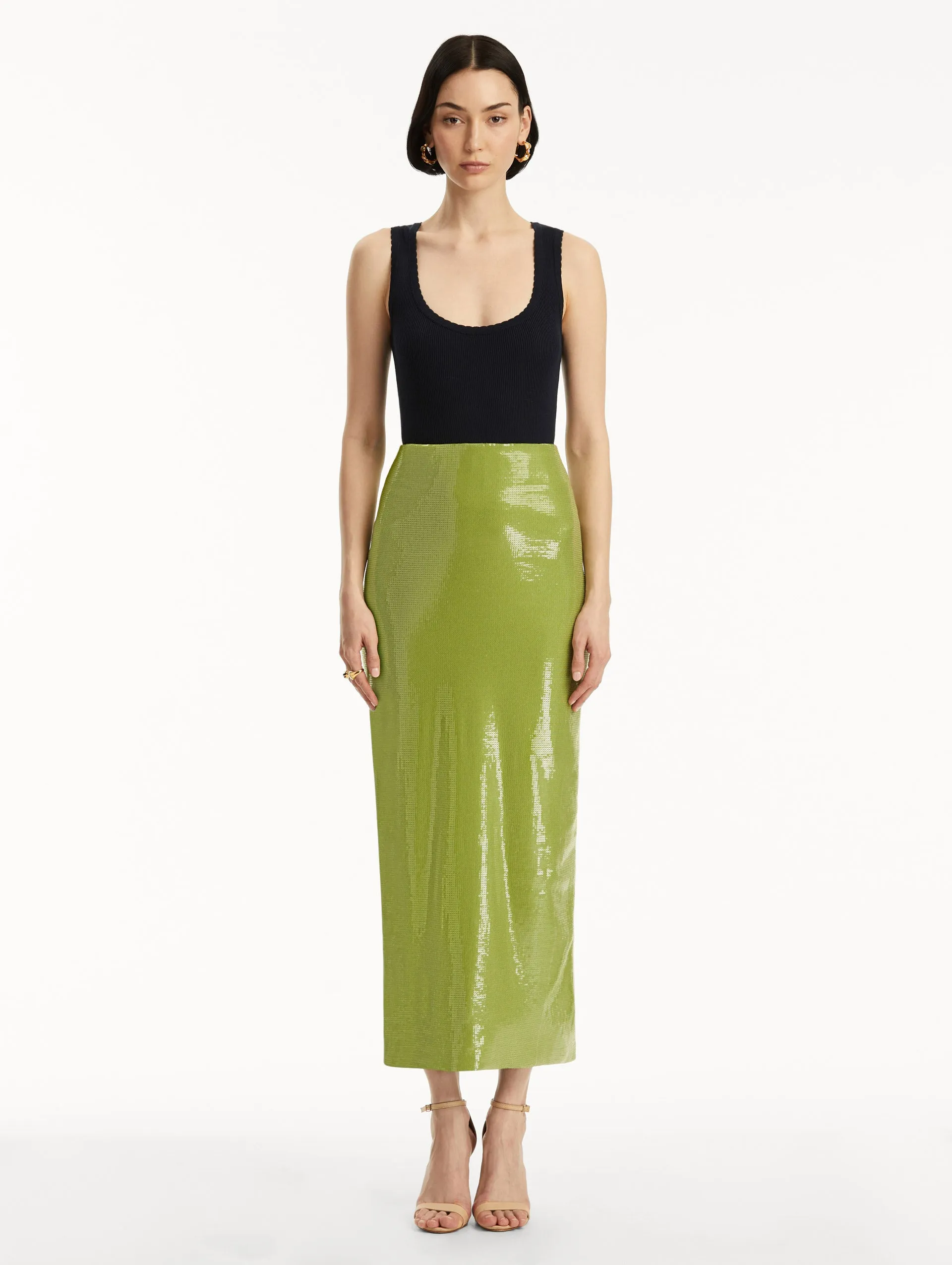 Sequin Jersey Pencil Skirt sold by Oscar de la Renta product image thumbnail 2