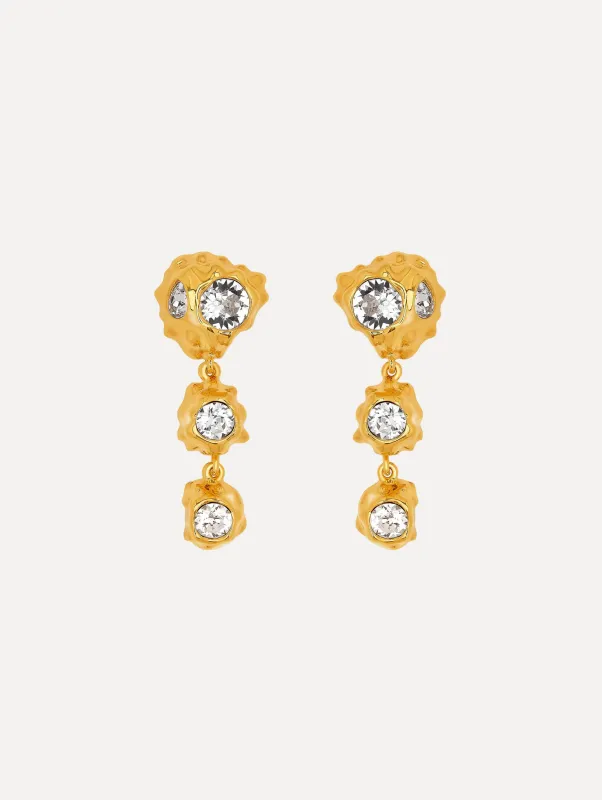 Textured Metal Triple Drop Earrings sold by Oscar de la Renta