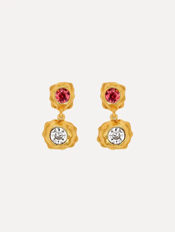 Textured Metal Double Drop Earrings sold by Oscar de la Renta