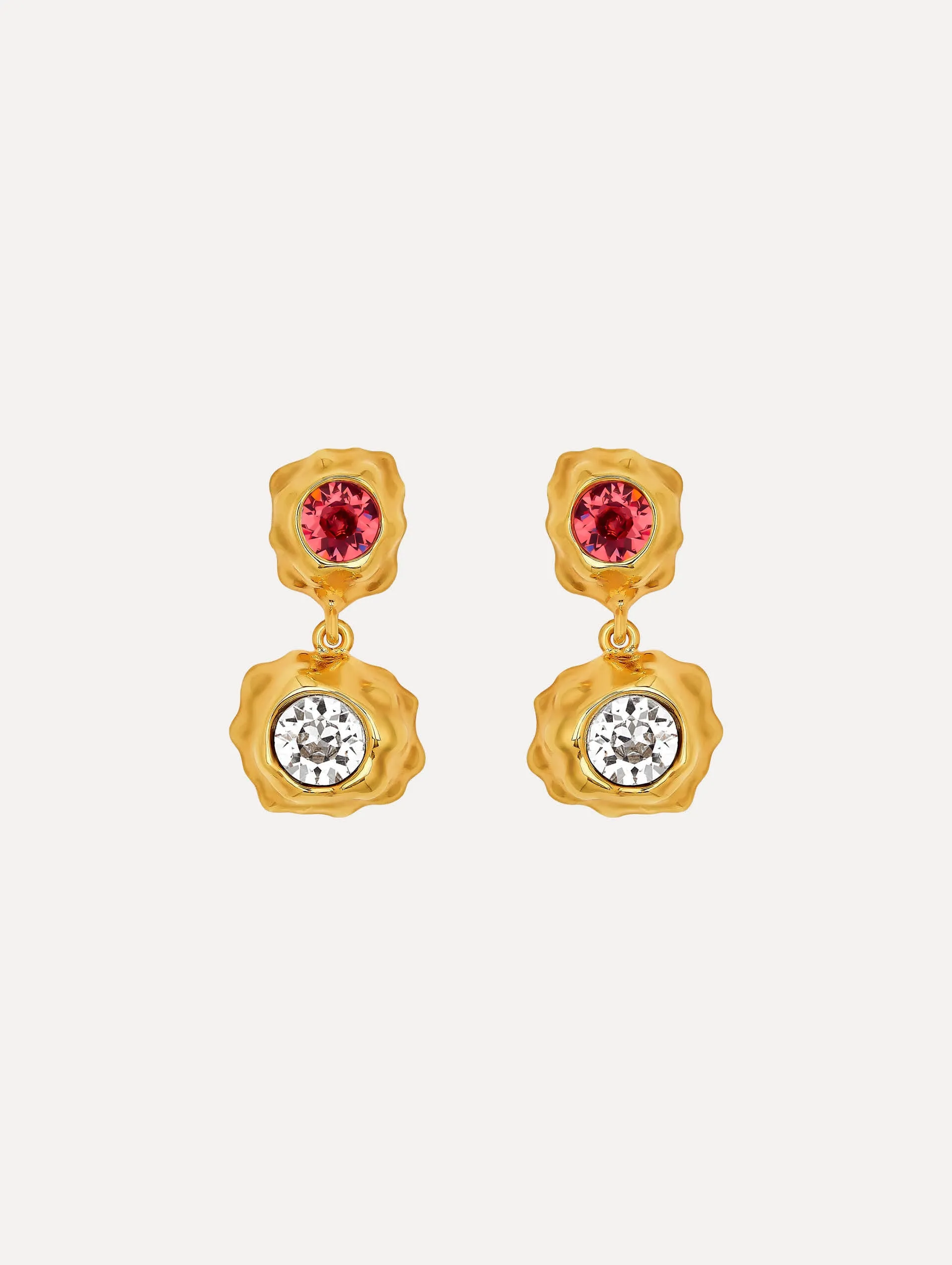 Textured Metal Double Drop Earrings sold by Oscar de la Renta