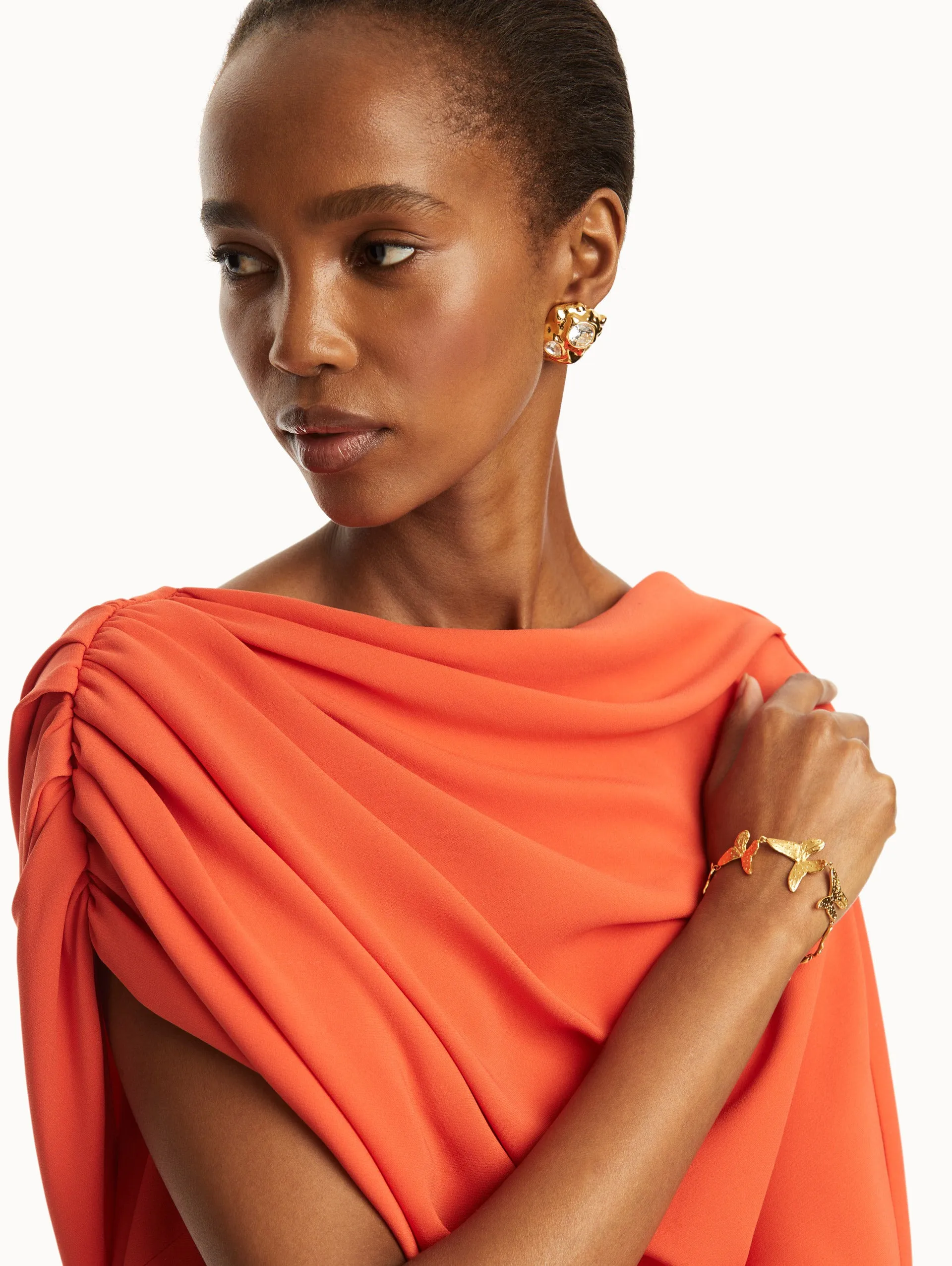 Textured Metal Clip-On Earrings sold by Oscar de la Renta product image thumbnail 3