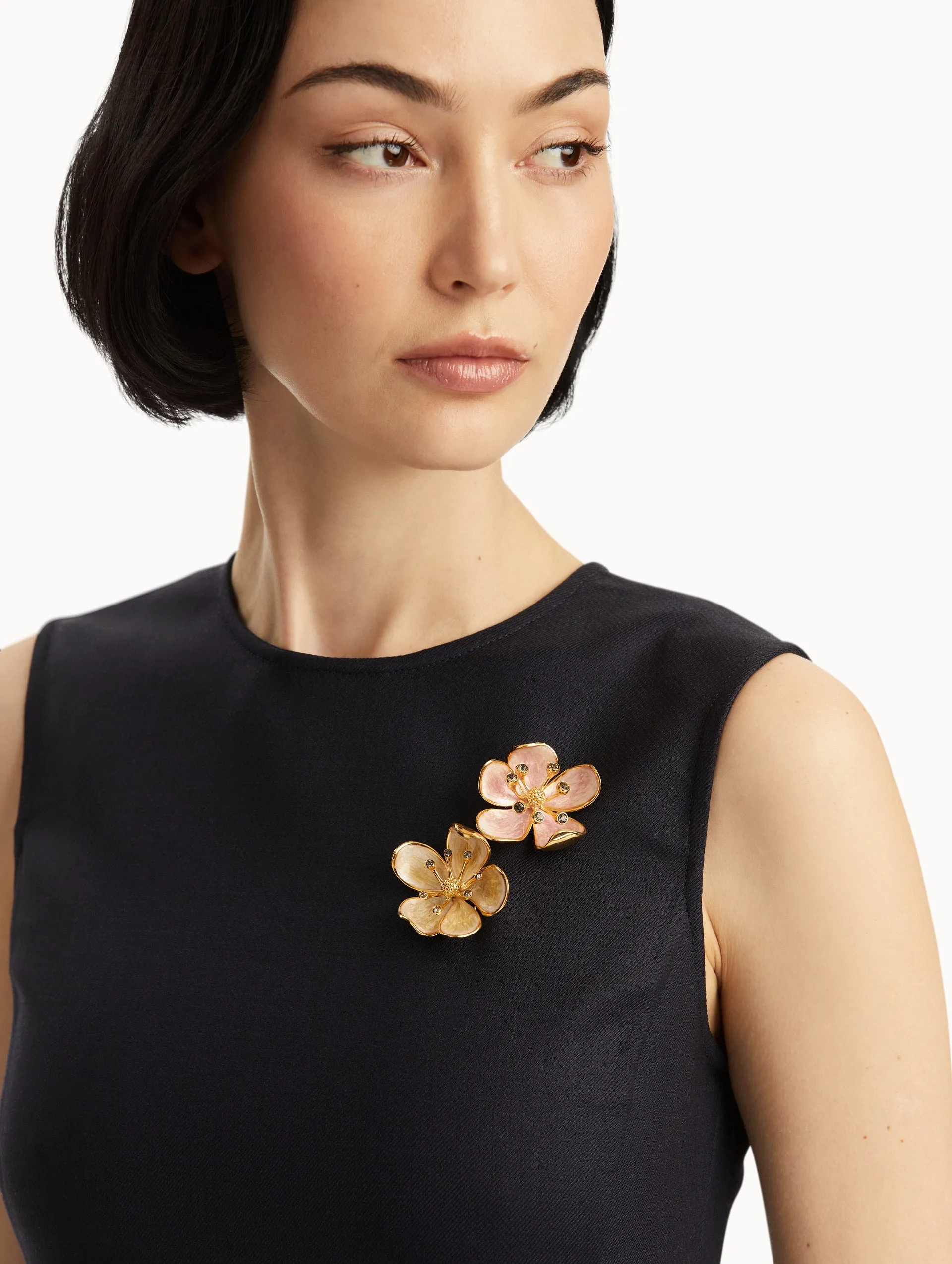 Enamel Cherry Blossom Brooch sold by Oscar de la Renta product image thumbnail 2