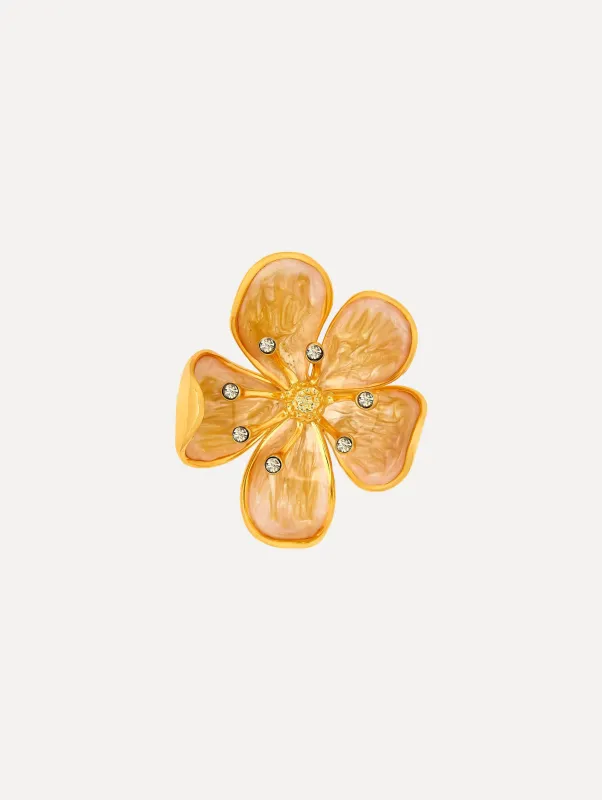 Enamel Cherry Blossom Brooch sold by Oscar de la Renta