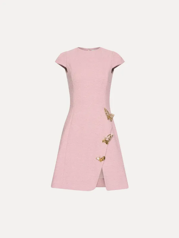 Butterfly-Detailed Tweed Dress sold by Oscar de la Renta