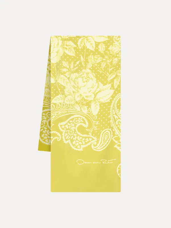 English Rose Silk Bandana Scarf sold by Oscar de la Renta