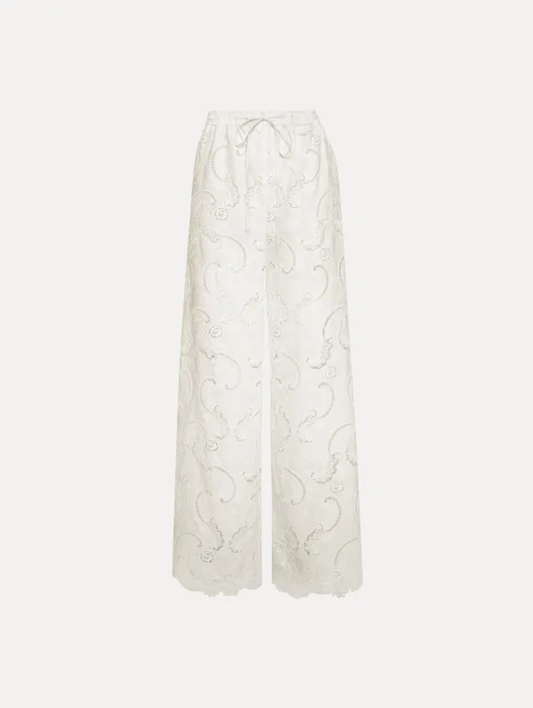 Scroll Guipure Wide Leg Pant sold by Oscar de la Renta
