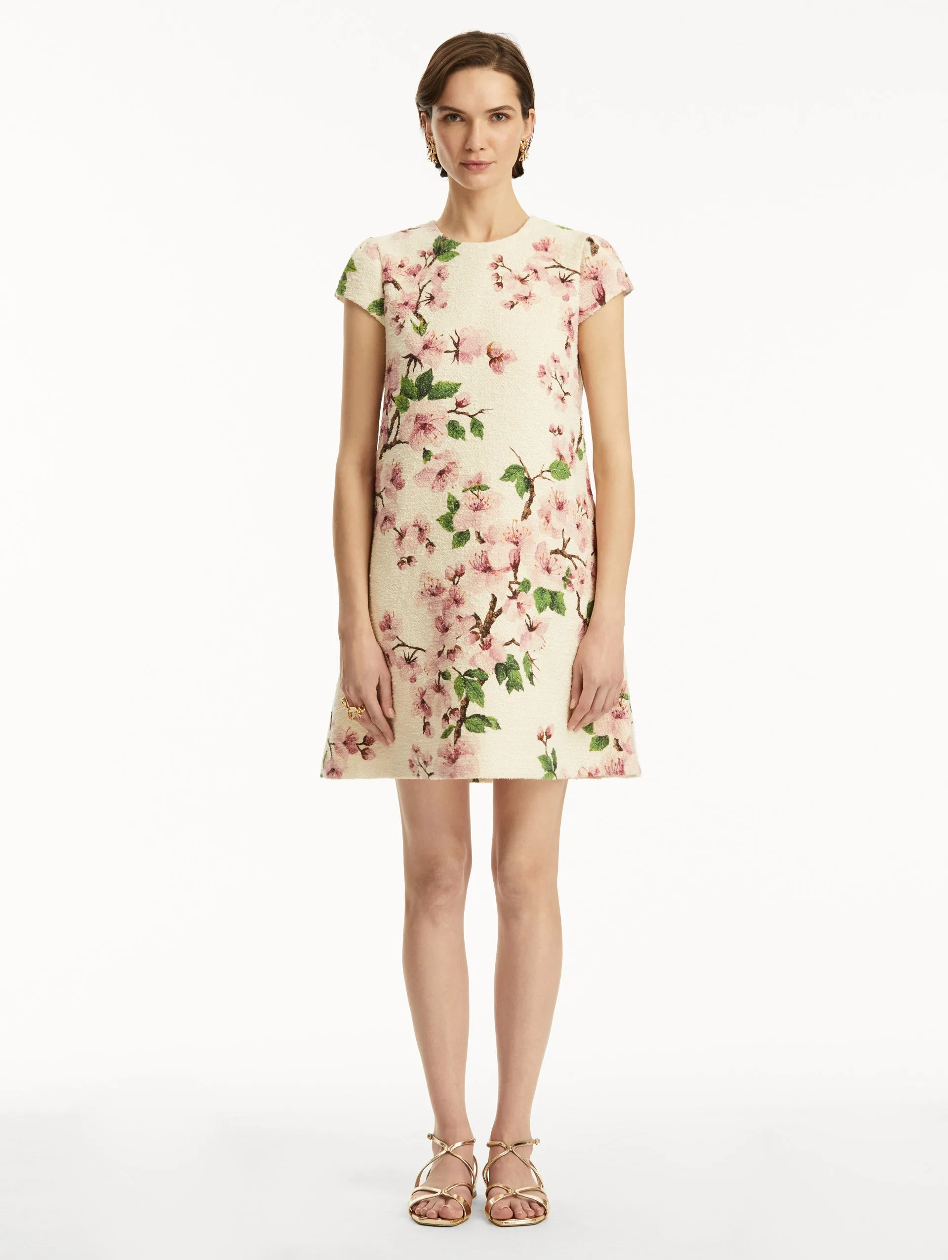 Cherry Blossom Embroidered Cap Sleeve Dress sold by Oscar de la Renta product image thumbnail 2