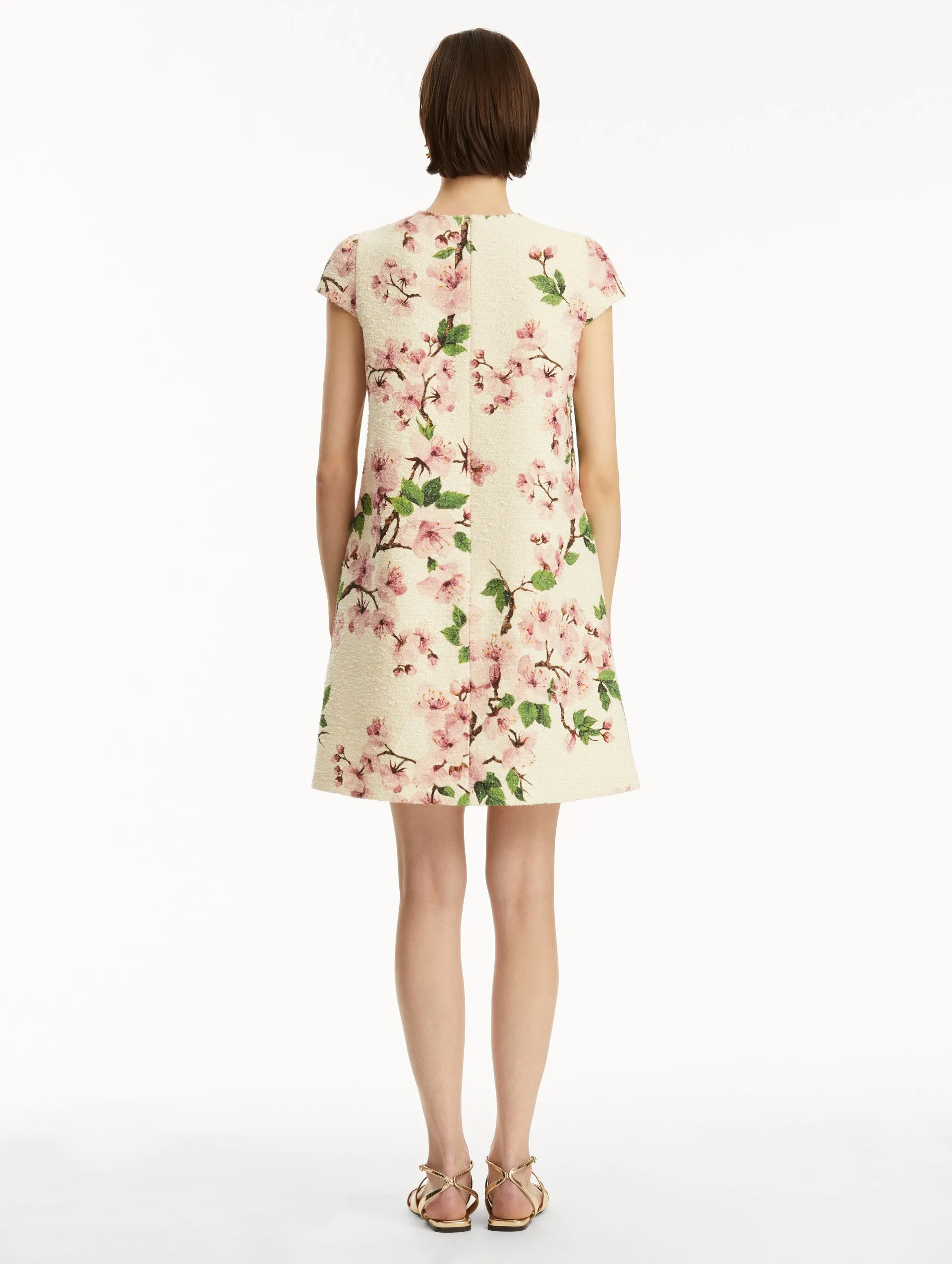 Cherry Blossom Embroidered Cap Sleeve Dress sold by Oscar de la Renta product image thumbnail 3
