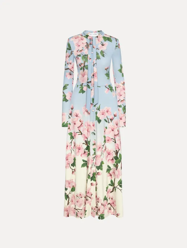 Ombré Cherry Blossom Jersey Dress sold by Oscar de la Renta