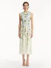 Ombré Cherry Blossom Cady Inset Dress sold by Oscar de la Renta