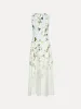 Ombré Cherry Blossom Cady Inset Dress sold by Oscar de la Renta
