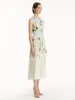 Ombré Cherry Blossom Cady Inset Dress sold by Oscar de la Renta