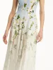 Ombré Cherry Blossom Cady Inset Dress sold by Oscar de la Renta