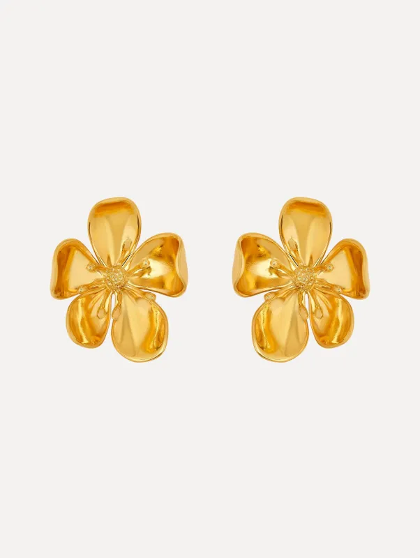 Large Cherry Blossom Clip-On Earrings sold by Oscar de la Renta