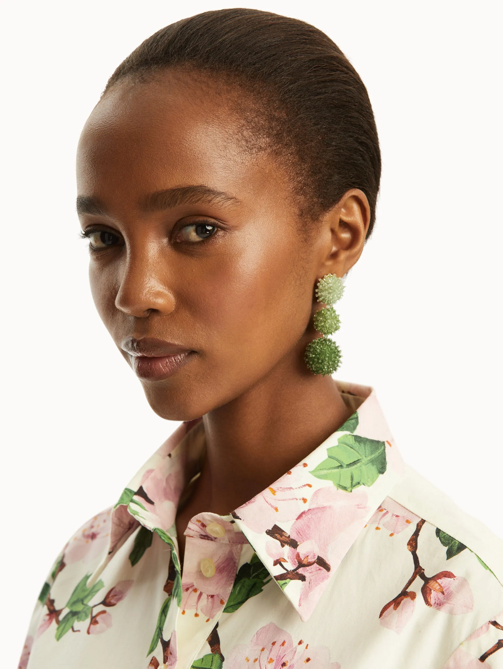 Ombré Pompom Drop Clip-On Earrings sold by Oscar de la Renta product image thumbnail 2