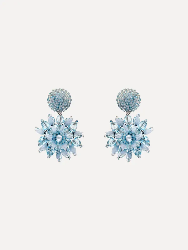 Raffia & Beaded Flower Earrings sold by Oscar de la Renta