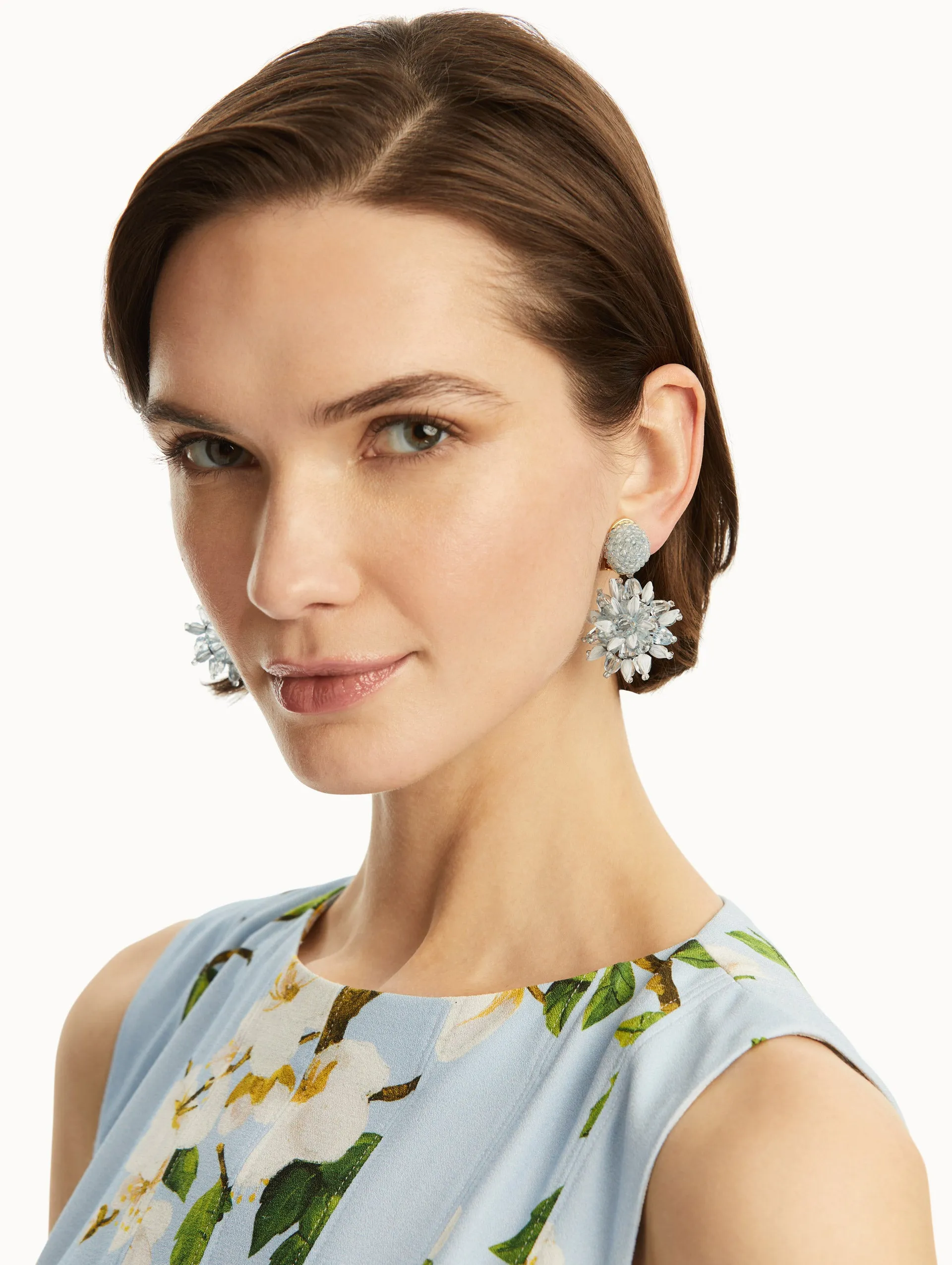 Raffia & Beaded Flower Earrings sold by Oscar de la Renta product image thumbnail 2
