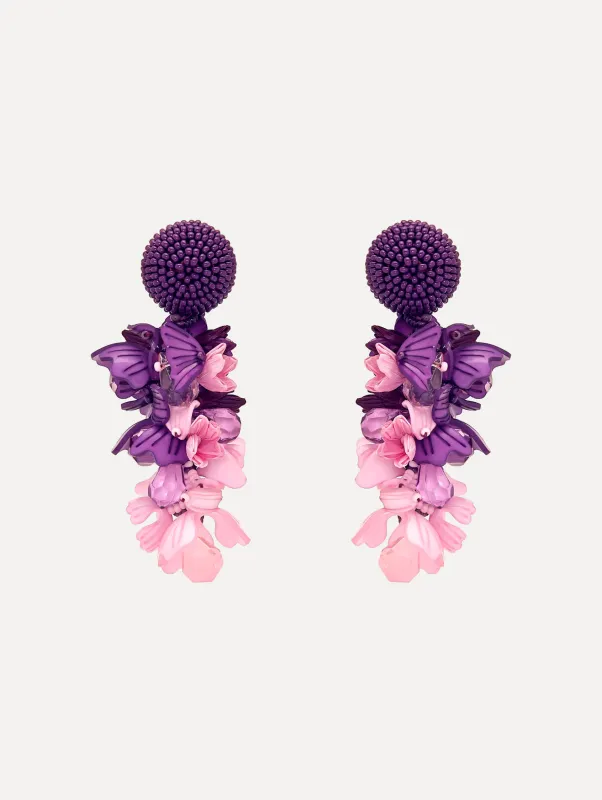 Plexy & Raffia Flower Earrings sold by Oscar de la Renta