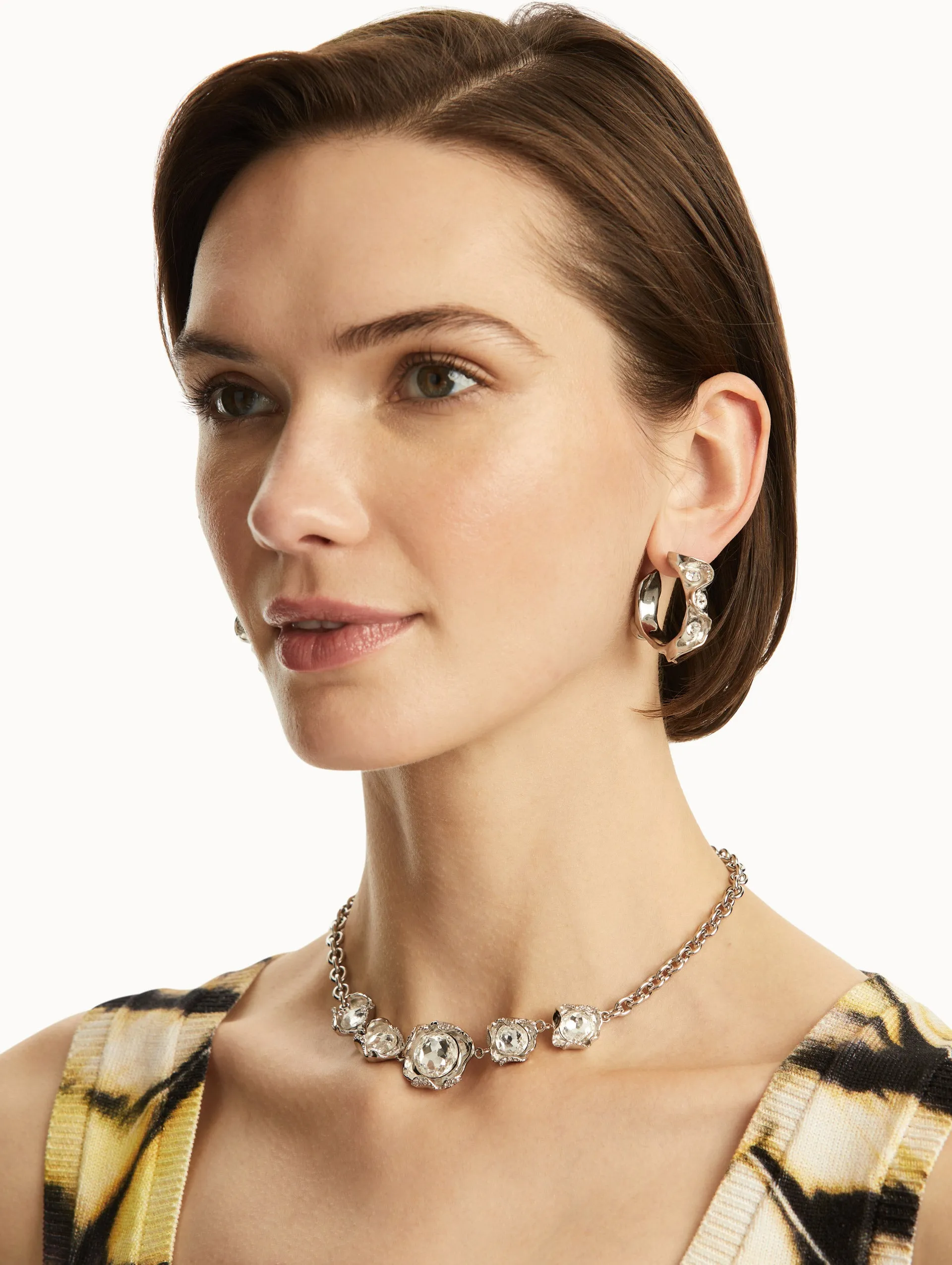 Crystal Nest Hoop Earrings sold by Oscar de la Renta product image thumbnail 2