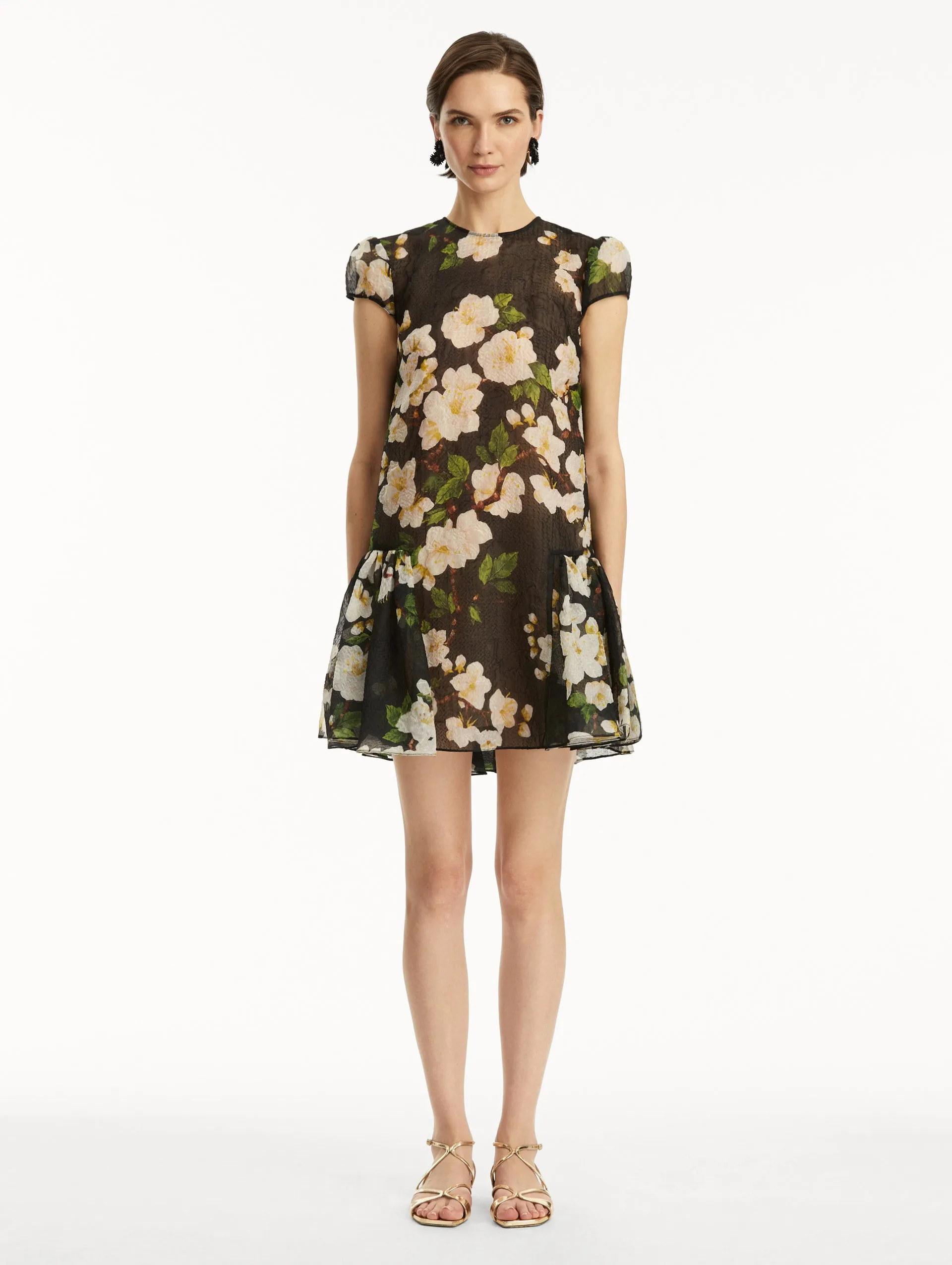 Drop-Waist Cherry Blossom Cloqué Dress sold by Oscar de la Renta product image thumbnail 2