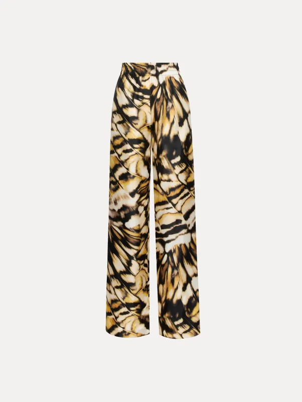 Abstract Butterfly Silk Twill Pant sold by Oscar de la Renta