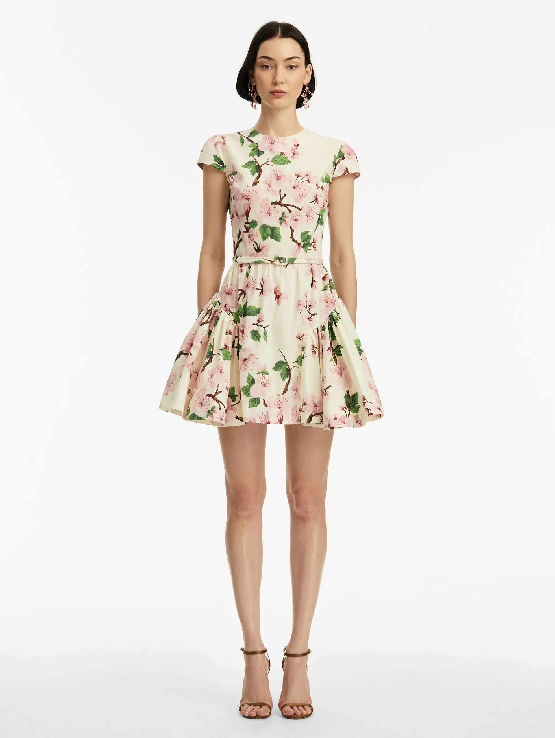 Cherry Blossom Cotton Poplin Mini Dress sold by Oscar de la Renta product image thumbnail 2