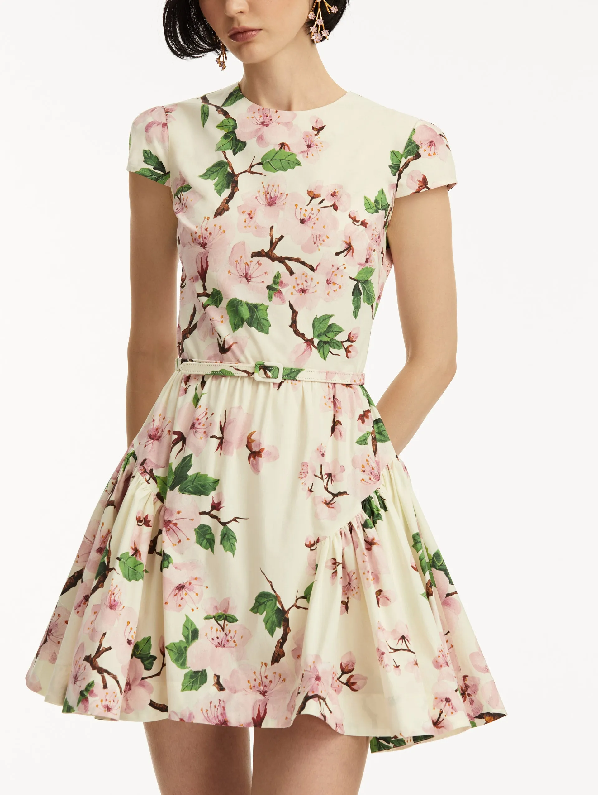 Cherry Blossom Cotton Poplin Mini Dress sold by Oscar de la Renta product image thumbnail 5
