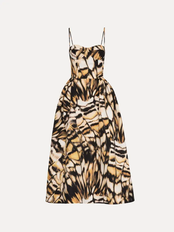 Abstract Butterfly Faille Dress sold by Oscar de la Renta