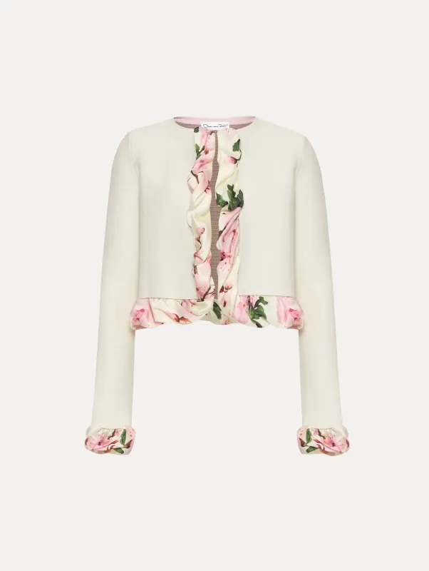 Cherry Blossom Twist Trim Cardigan sold by Oscar de la Renta