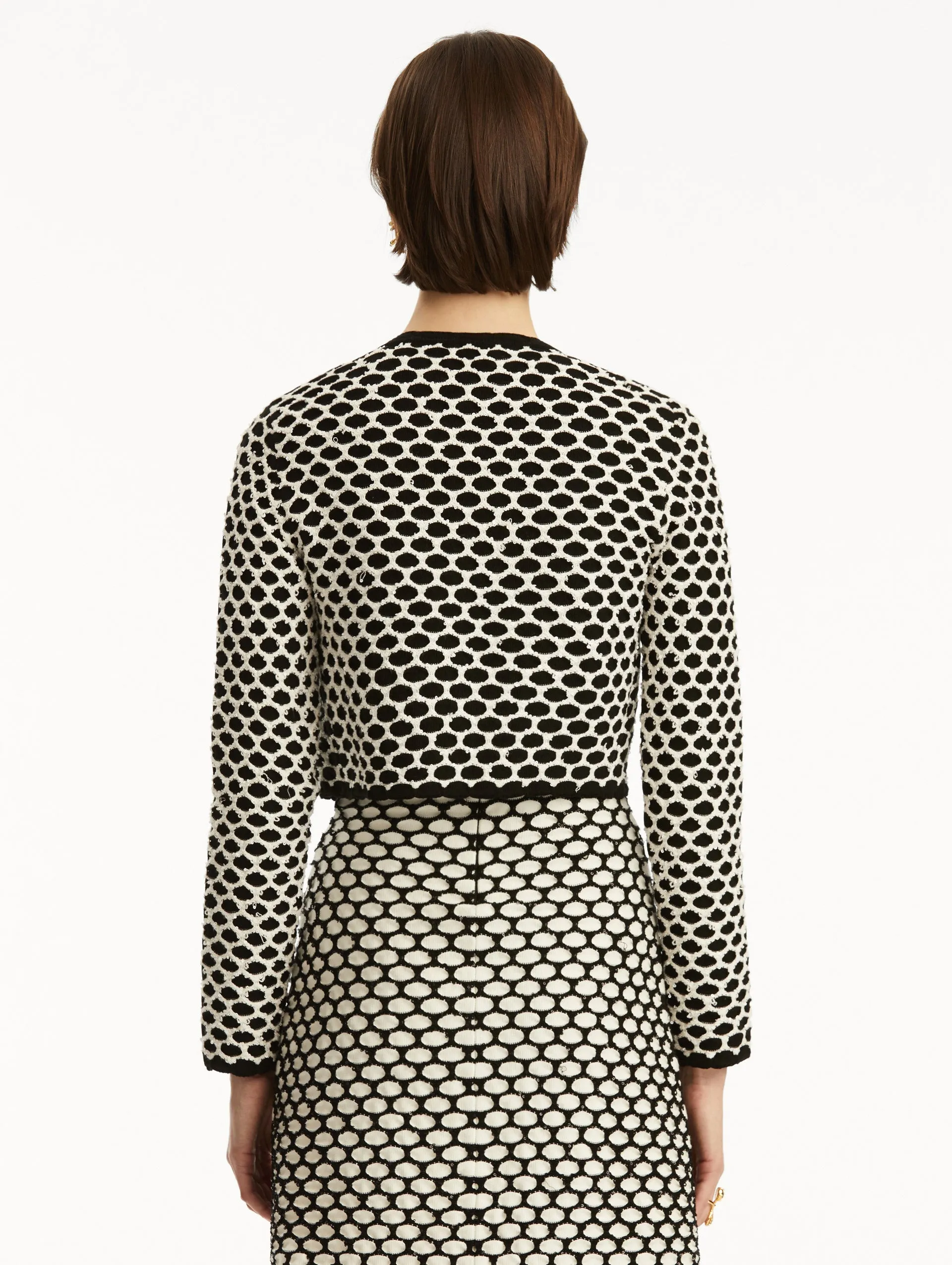 Honeycomb Sequin Knit Jacket sold by Oscar de la Renta product image thumbnail 4