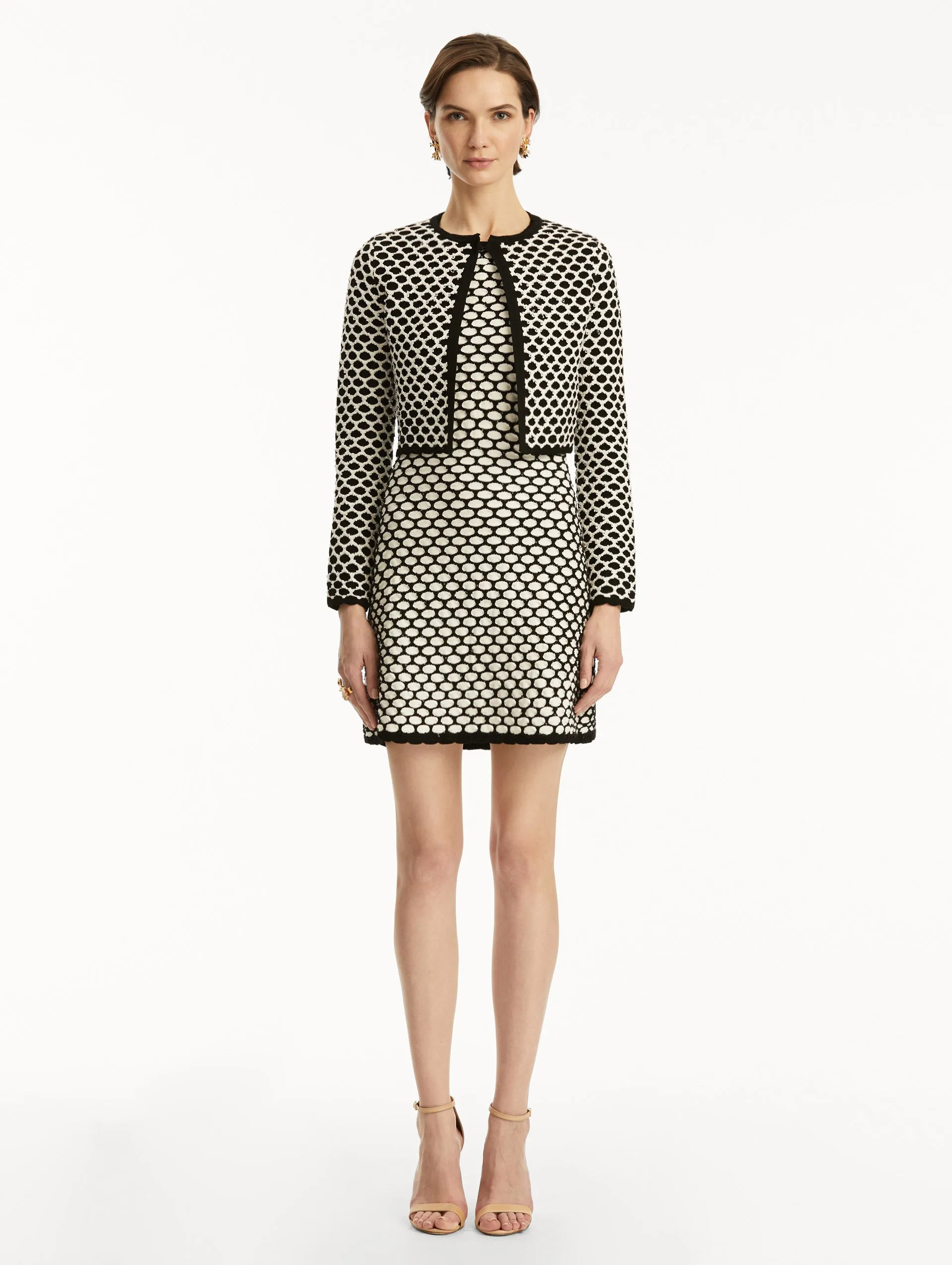 Honeycomb Sequin Knit Jacket sold by Oscar de la Renta product image thumbnail 3