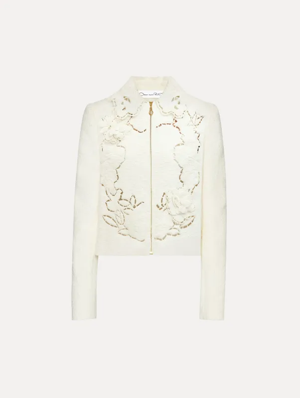 English Rose Cutout Tweed Jacket sold by Oscar de la Renta