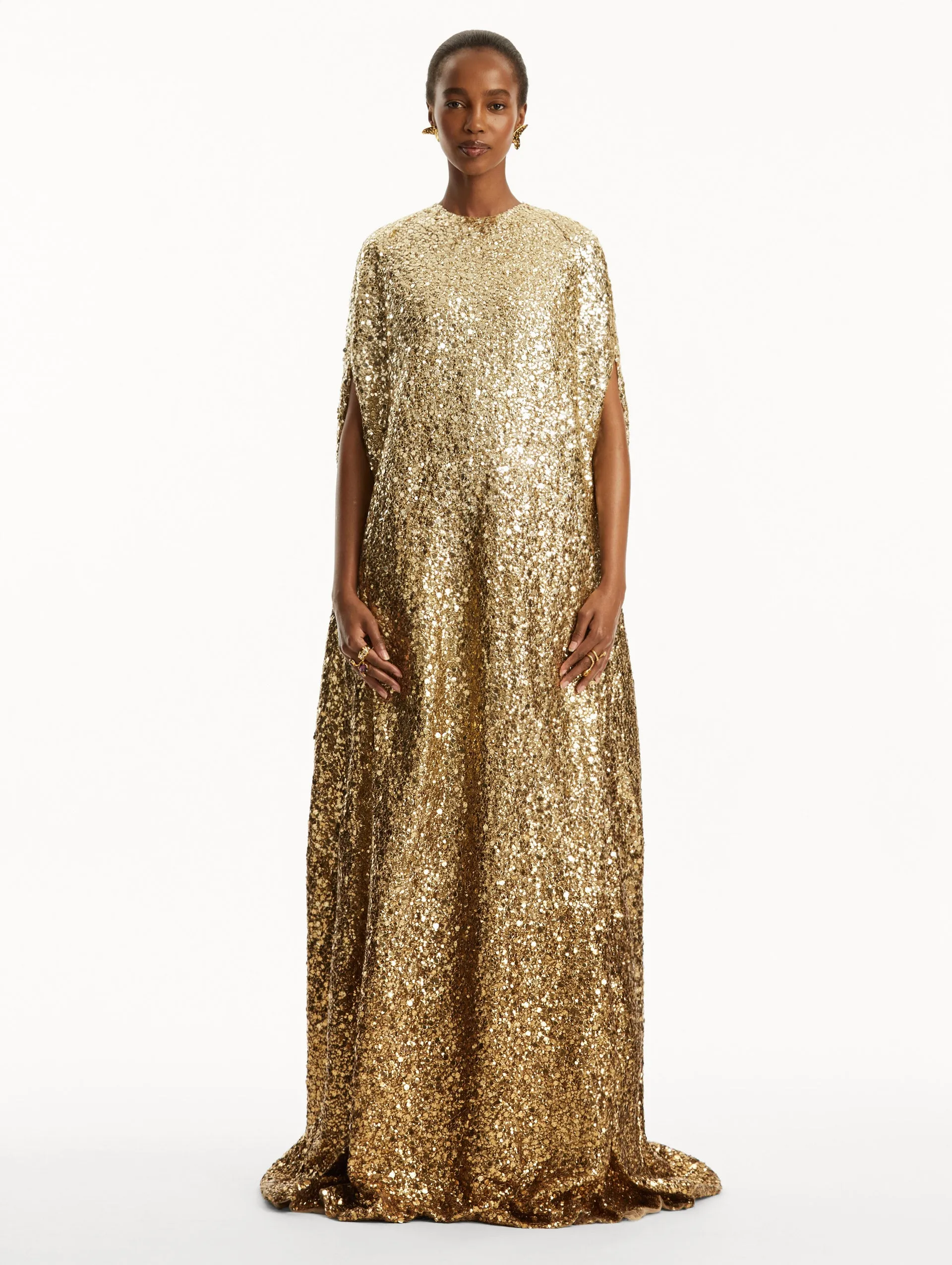 Metallic Ombré Sequin Embroidered Caftan sold by Oscar de la Renta product image thumbnail 2