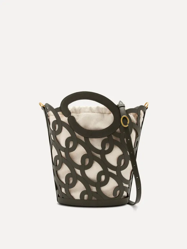 Oscar Chain-Link Leather Tote sold by Oscar de la Renta